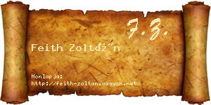 Feith Zoltán névjegykártya