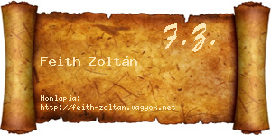 Feith Zoltán névjegykártya